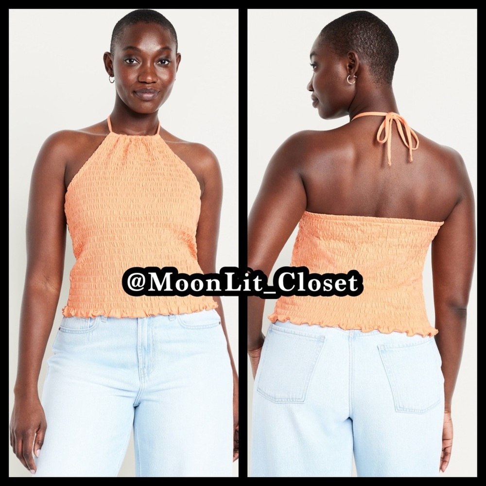 Old Navy Sleeveless Smocked Crop Top Size Large “Blossom Petal”